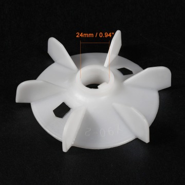 Uxcell 1Pcs 130x24mm/155x24mm Y90-2/Y90-4 Round Shaft Replacement White Plastic 6 Impeller Motor Fan Vane for Home DIY