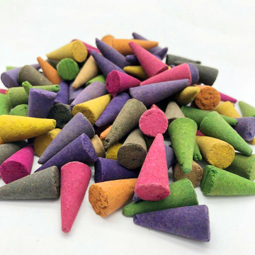100pcs Fragrant Fresh Air Coconut Natural Backflow Amber Incense Cones Mixed Scents Magnolia Assorted Home Office Lavender