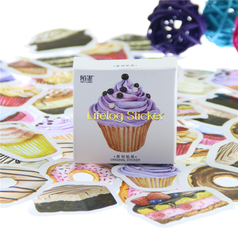 45Pcs/1Boxe Birthday Cake Mini Paper Stickers Decoration Diy Album Diary Clipboard Stickers