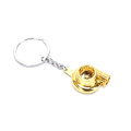 New Arrival Special Design Metal Auto Part Turbo Chain Model Key Chains Turbine Turbocharger Blower Key Ring