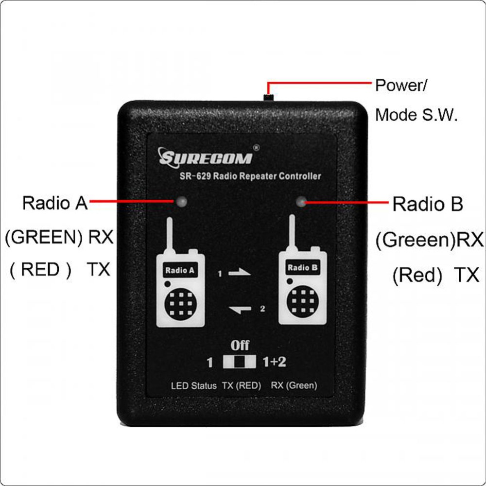 Surecom SR-629 Duplex Repeater Controller Cross Band SR629 for Walkie talkie Two Way Radio Relay Controller Relay Box