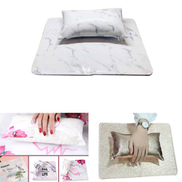 Professional Nail Art Hand Pillow Cushion Artificial Leather Manicure Table Pad Set Arm Rest Pillow Nail Table Mat Manicure Tool