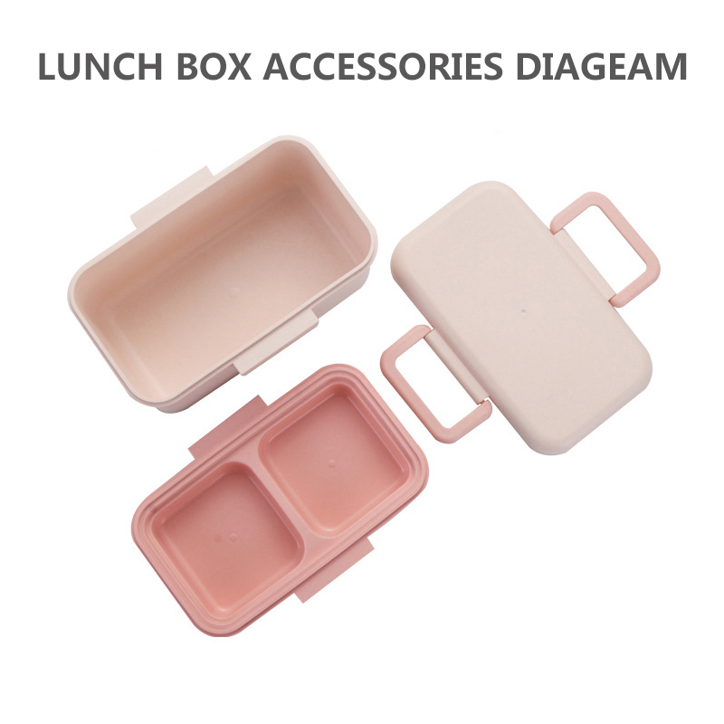 Lunch Box Eco-friendly Material Bamboo Fiber Portable Bento Box Food Storage Container Microwaveble For Picnic BPA Free