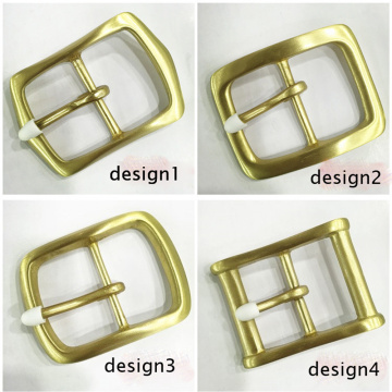 DIY leather craft solid brass material 40mm inner width men tri glide pin belt buckle 4pcs/lot