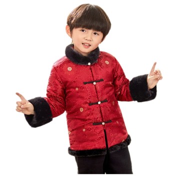 Chinese New Year Boy Traditional Costumes Coat Kids Down Jacket Dragon CNY Outfits Outerwear Cardigan Tops Winter Warmer Thick