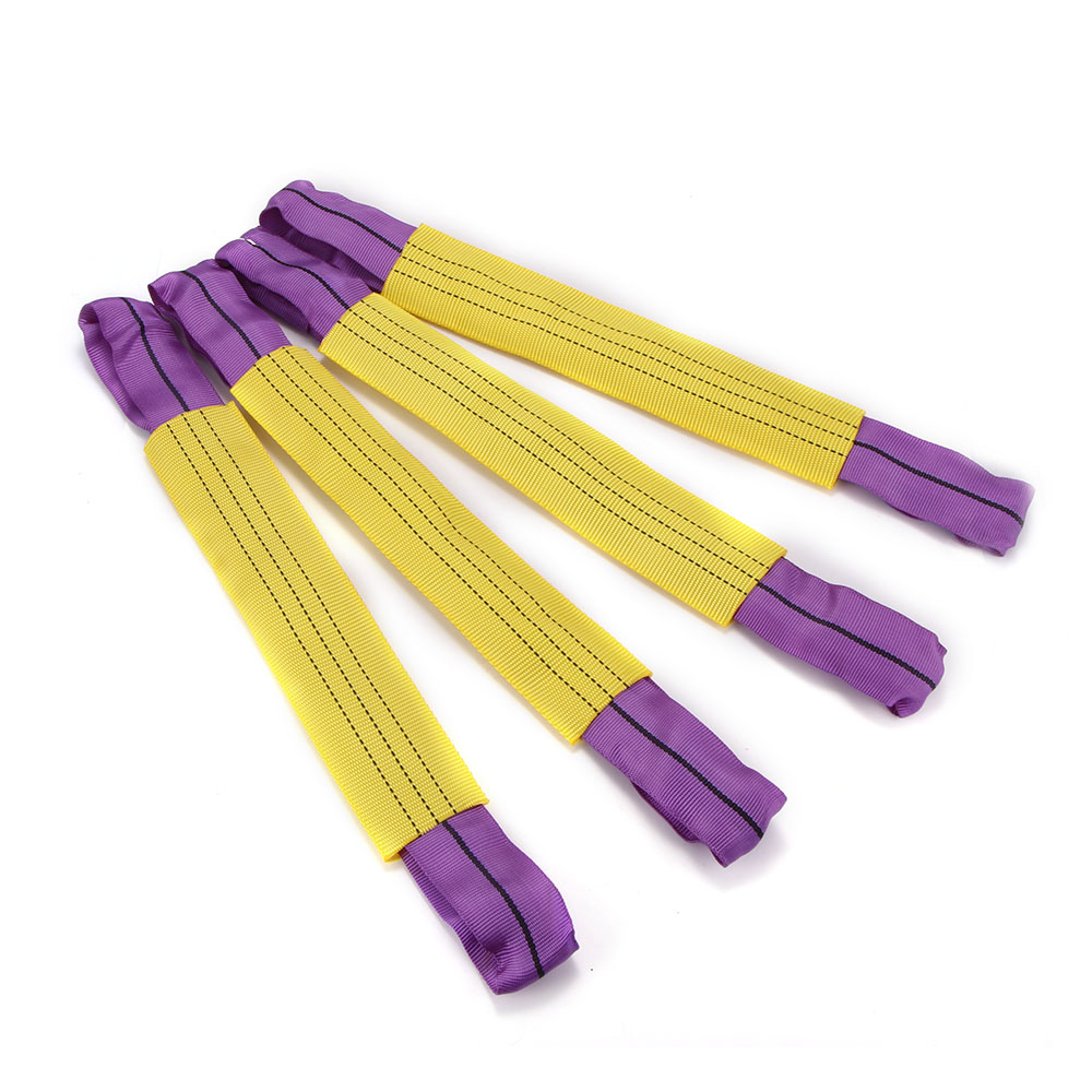 4pcs Recovery Alloy Durable Nylon Wheel Securing Link Straps Trailer Transporter Yellow/Purple Car Accessories