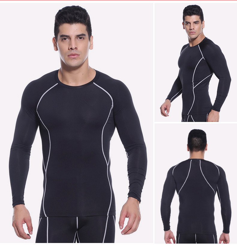 Fashion 2Pcs/Set Men's Tracksuit Gym Fitness Compression Sports Suit Clothes Running Jogging Sport Wear Exercise Workout Tights
