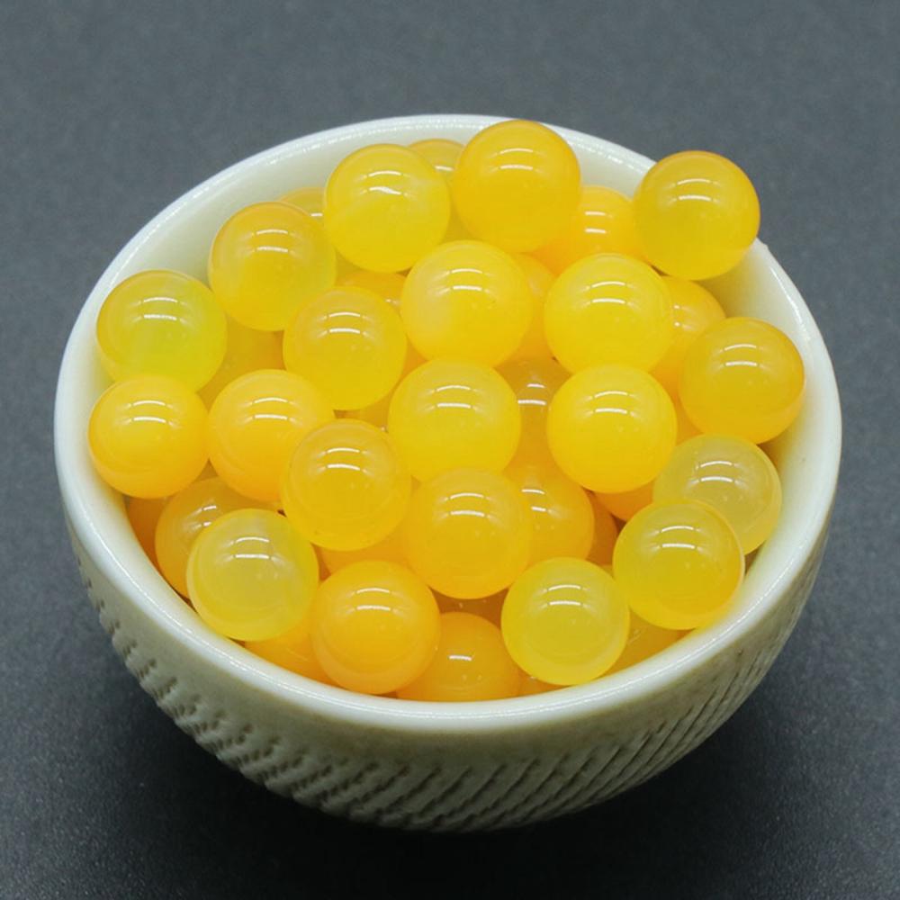 Yellow Agate 8MM Stone Balls Home Decoration Round Crystal Beads