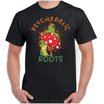 Psychedelic Roots Mens Funny Magic Mushroom T-Shirt Glastonbury Music Festival TEE Shirt New Unisex Funny