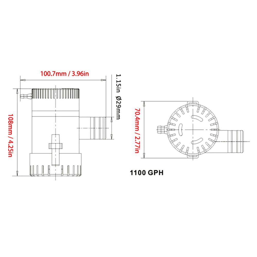 New 1100GPH 12V Electric Marine Submersible Bilge Sump Water Pump With Switch for Boat Automatic Control Switch Combination Set