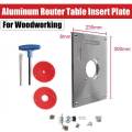 Router Table Plate Aluminium Alloy Router Table Insert Plate + 2 Rings Screws for Woodworking Benches