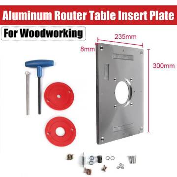 Router Table Plate Aluminium Alloy Router Table Insert Plate + 2 Rings Screws for Woodworking Benches