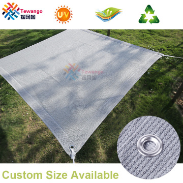 Tewango Light Gray Patio Garden Shade Sail 185gsm HDPE Shade Net UV Resistant Sun Canopy Greenhouse Patio Sunlight Protect