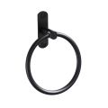 Black Space Aluminum Towel Holder Round Towel Ring Wall Mounted Towel Rack Shelf for Home Hotel Bathroom Accessories