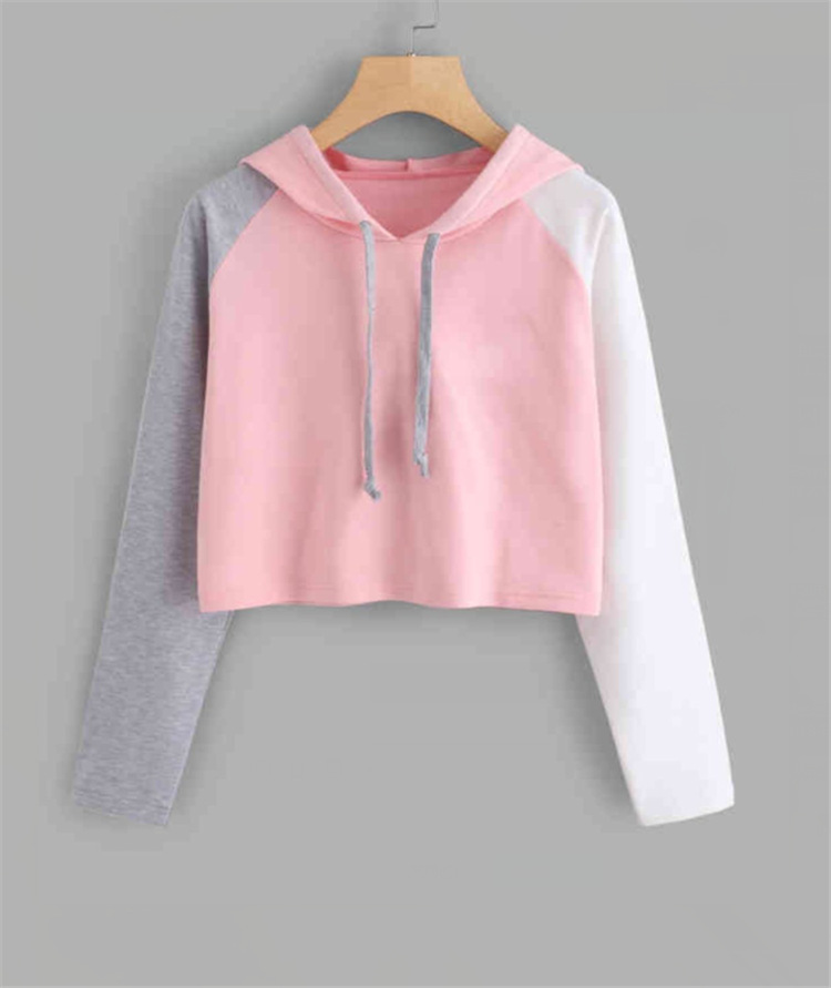 MRMT 2020 Brand New Women's Hoodies Sweatshirts Long Sleeve Color Matching Pullover for Female Short-style Hoodie Sweatshirt