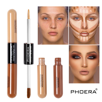 PHOER 5 Colors Brighten Skin Color Double Head Concealer Liquid Long Oil Control Liquid Foundation Skin Care Makeup TSLM2