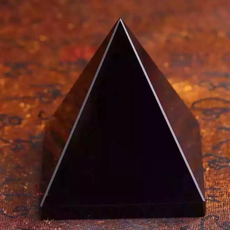 Pyramid Healing Crystal Black Natural Obsidian Quartz Crystal Beautiful Lustrous Surface Stones For Home Decor