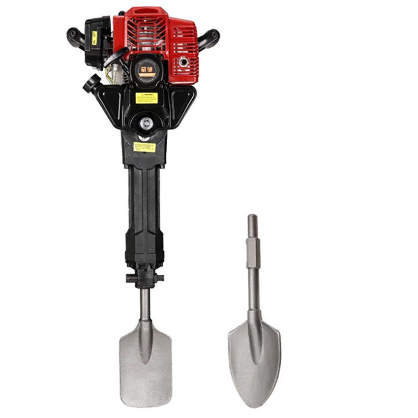 Gas Jack Hammer 2 Stroke Powered Petrol Demolition Construction Concrete Floor Stone Breaker Punch Drill Chisel