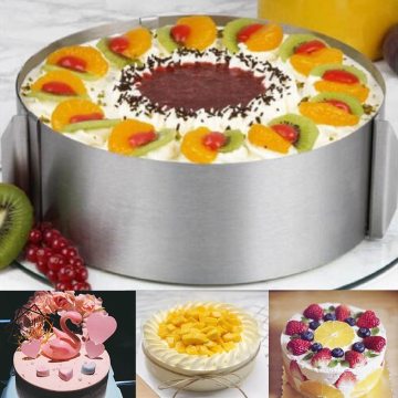 16-30cm Retractable Cake Molds Mousse Ring Molds Round Stainless Steel Bakeware Tools Form Ring Mold Cake Decoration Tool