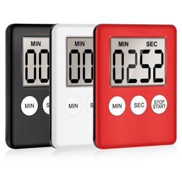 Kitchen Timer Ultra-thin LCD Digital Screen Countdown Alarm Sleep Stopwatch Square Cooking Countdown Thermometer Clock