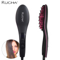 RUCHA Ceramic Hair Straightening Brush Comb Digital Electric Hair Brush Straightener Control 450F Fast Heating up Brushes