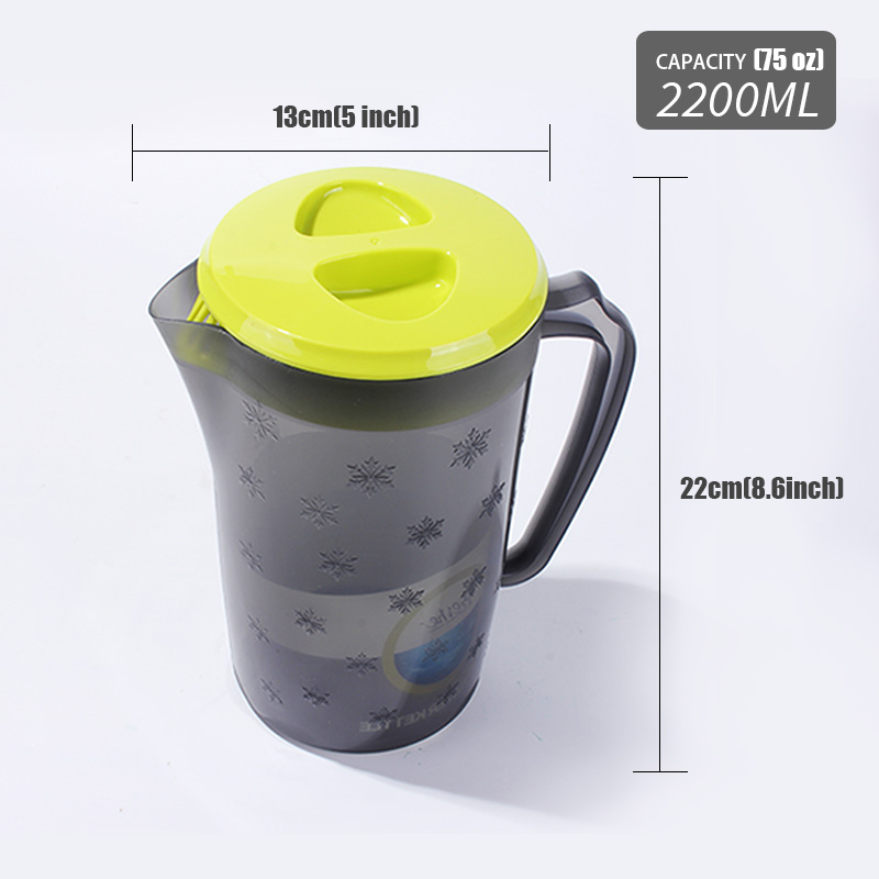 BPA-Free Big Capacity Water Pitcher instead Water Kettle Beverage Jug Home Kitchen Plastic Cold Water Container Supplies 2.2L
