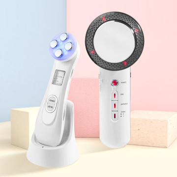 RF EMS LED Light Facial Massage Machine Wrinkles Removal + Ultrasonic Far Infrared Face Skin Body Slimming Massager Fat Burner