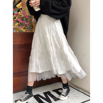 2020 Long Skirts For Women's Skirts Harajuku Korean Style White Black Maxi Skirt For Teenagers High Waist Skirt School Skirts
