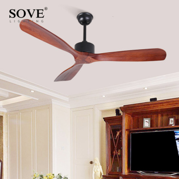 52 Inch Industrial Vintage Ceiling Fan Without Light Wooden Ceiling Fans With Remote Control Simple Home Fining Room Loft Fan