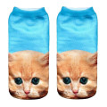 JAYCOSIN Boat Socks 3D Printed Animal Women Casual Cotton Socks Cute Cat Low Cut Ankle Socks Unisex Breathable Ankle Short Socks