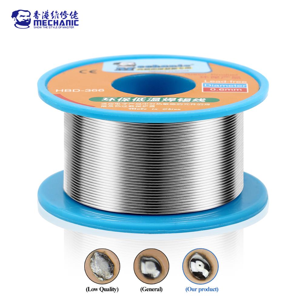 MECHANIC 40g Soldering Wire Sn 42% Bi 58% Rosin Core Lead-Free 210℃ Melting Point Solder Wire Welding Flux 1.0-3.0% Cable Reel