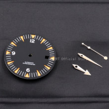 Corgeut 31MM mens Watch Parts Sterile black Dial and hands set fit Miyota 8215/821A,ETA 2824/2836 Automatic movement luminous