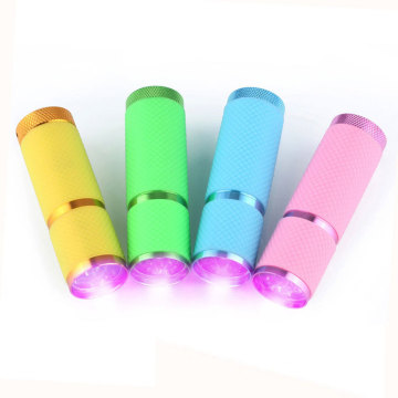 Mini UV 9 LED Flashlight Portable Ultraviolet Lamp AAA Battery Waterproof Night Luminous Light Money Detector Lamp torch