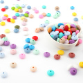 keep&grow 100pcs Silicone Beads 12mm Food Grade Lentil Silicone Beads DIY Baby Pendant Necklace Silicone Teether