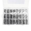 500/1080pcs M2 M3 M4 M5 Hex Socket Screw Set Carbon Steel Flat Round Cap Head Screws Bolts and Nuts Assortment Kit w/Storage Box