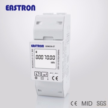 SDM230-2T MID singe phase energy meter, 220/230V, Pulse/Modbus output, RS485, remote communicate with AMR/SCADA systems, MID