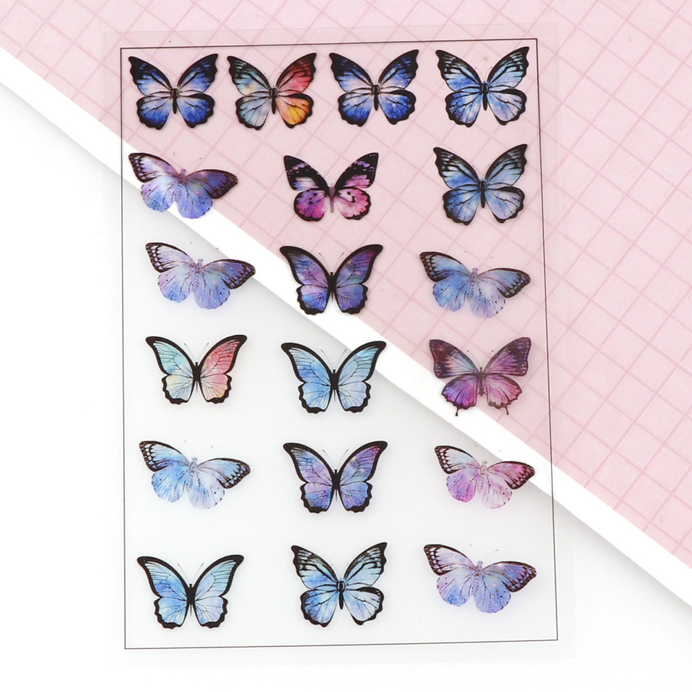 1pcs Butterfly UV Resin Fillings Sticker Journal Material Decorative DIY Filling Planner Diary Scrapbooking Album Stickers