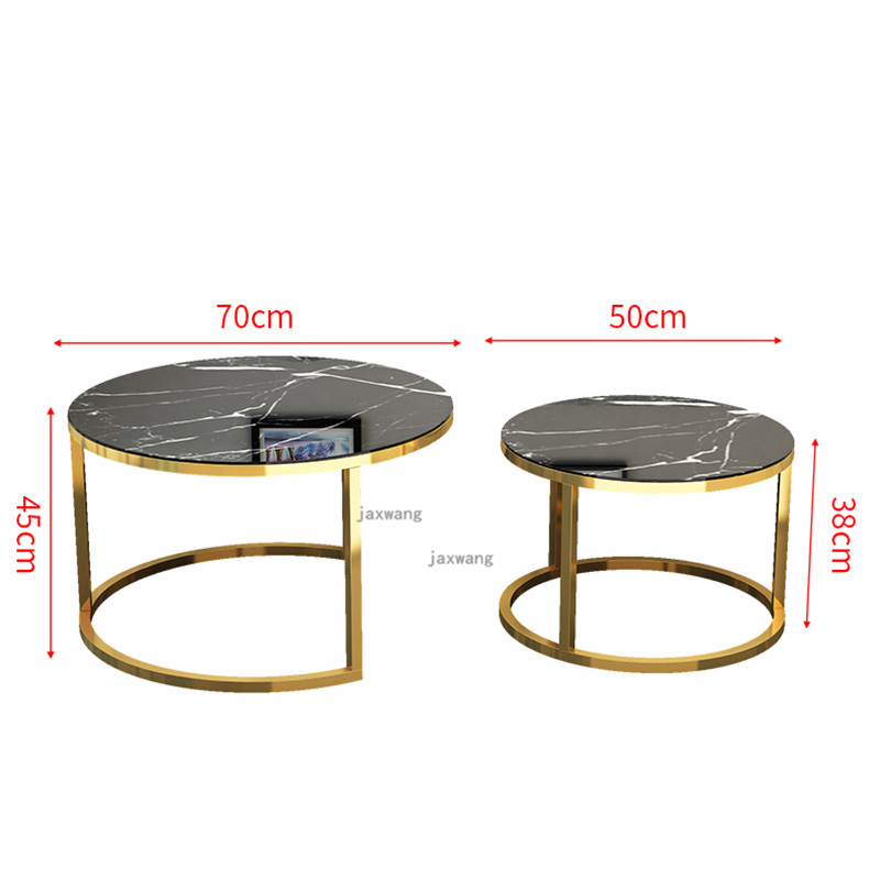 Tempered Glass Light Luxury Coffee Tables Nordic Living Room Round Side Table Kitchen Furniture Modern Combo Cafe Tea Table