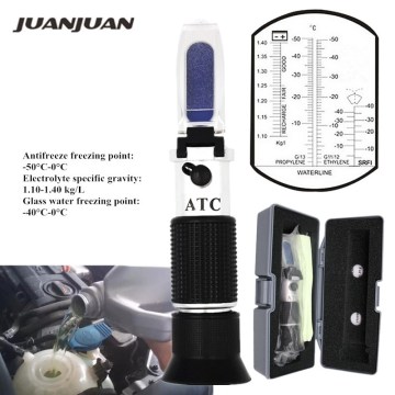 Hand Held Automotive Antifreeze Refractometer Engine Fluid Glycol Point Car Battery Freezing ATC Tester Tool With Box 49% off