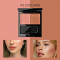 1PC Two-color Blush Glitter Highlighter Face Makeup Matte Waterproof Silhouette Concealer Rouge With Mirror Brush Makeup TSLM2