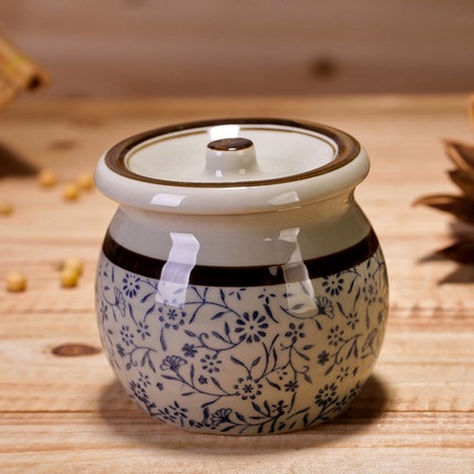 Sugar salt seasoning cans ceramic glaze antique suit creative Japanese hand