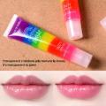 1pcs Rainbow Color Delicious Lip Gloss Transparent Oil Moisturizing Plumping Lip Oil Sexy Cute Lip Balm Liquid Lipstick TSLM2