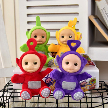 2020 Fashionable Cute Teletubbies Keychains Plush Doll Cute Key Chain Personality Plastic Face Doll Backpack Decoration Key Ring