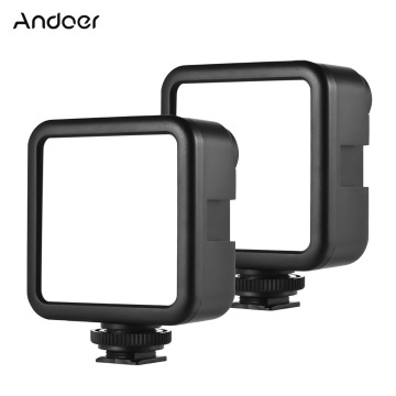 Andoer W49S Mini LED Video Light 5600K Dimmable 3 Cold Shoe Mounts with Suction Cup Bracket for Photography Lighting Video Light