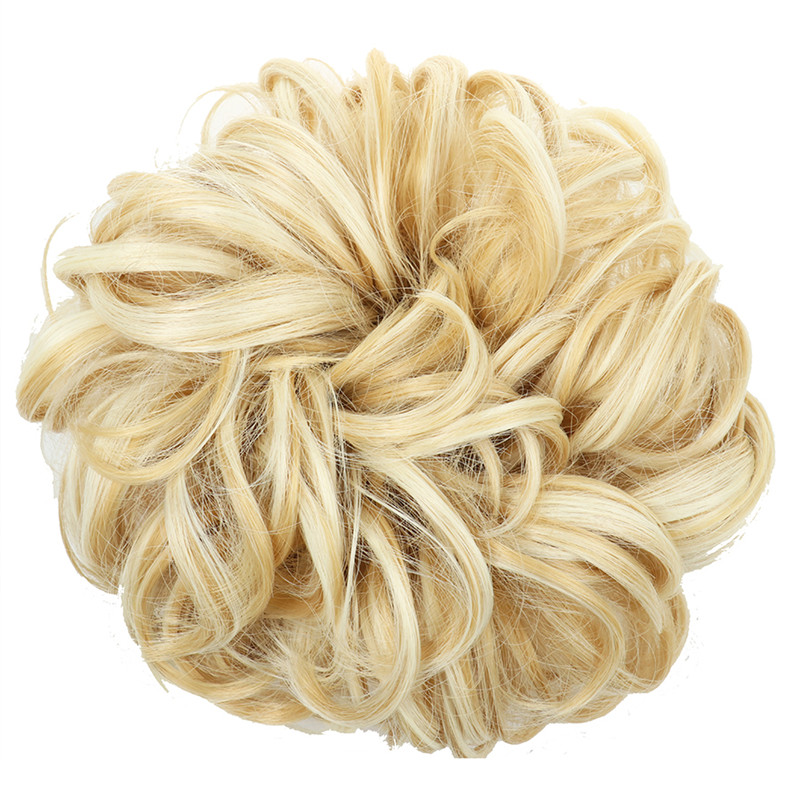 elastic hairpiece synthetic messy hair bun large size donut chignon with elastic band hair accessories for women