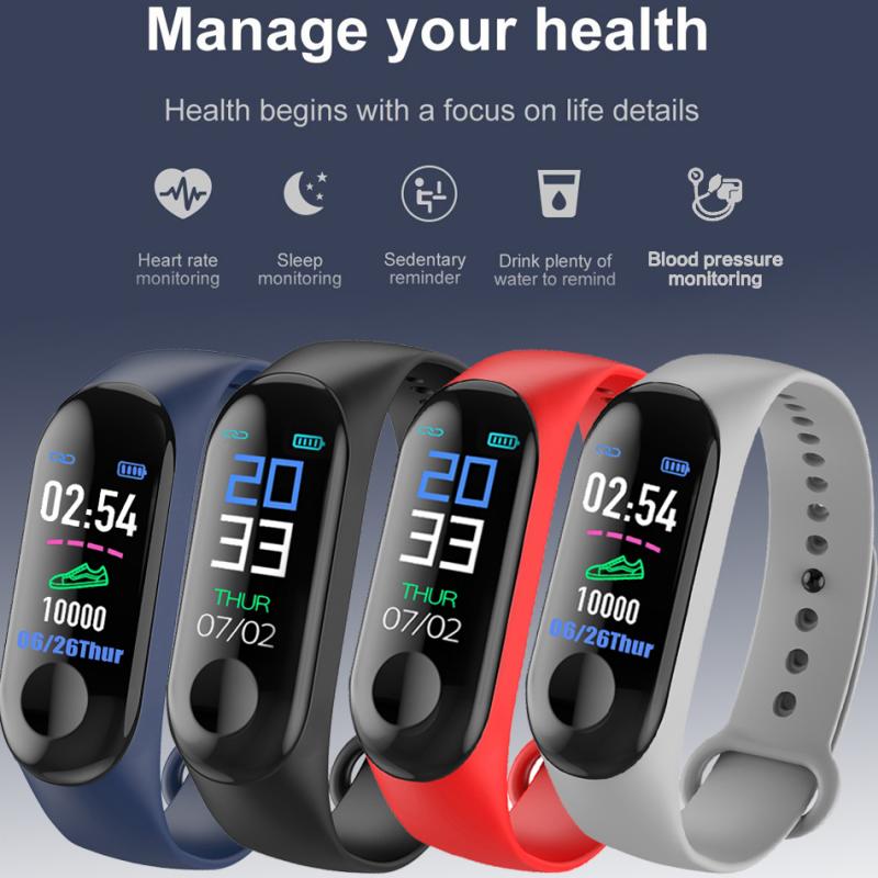 Smart Watch Bracelet Color Touch Screen Steps Calories Wearable Devices Fitness Bluetooth Smart Watches Pedometers