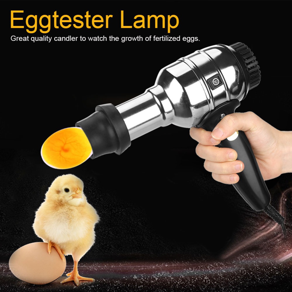 Bright LED Light Incubator Egg Candler Tester For Chicken Quail Poultry Incubator Brooder Hatching Eggs with Power Adapter Tool