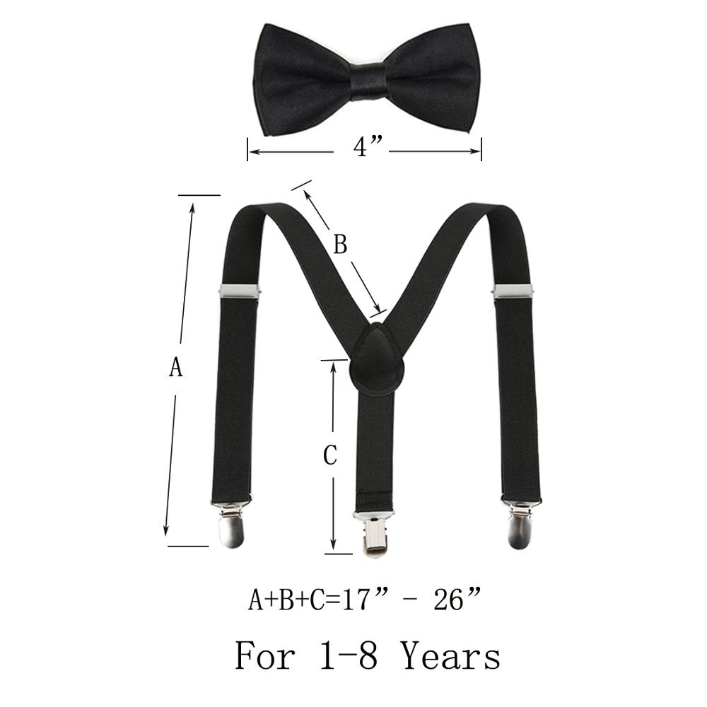 Adjustable Suspenders for Boy and Girls with Bowtie and Necktie