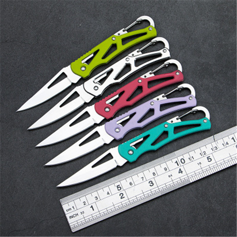 clip sharp cut Fold Fruit Knife Pare survive razor Open Hang peel outdoor Box Blade camp Carabiner cutter multi tool Package
