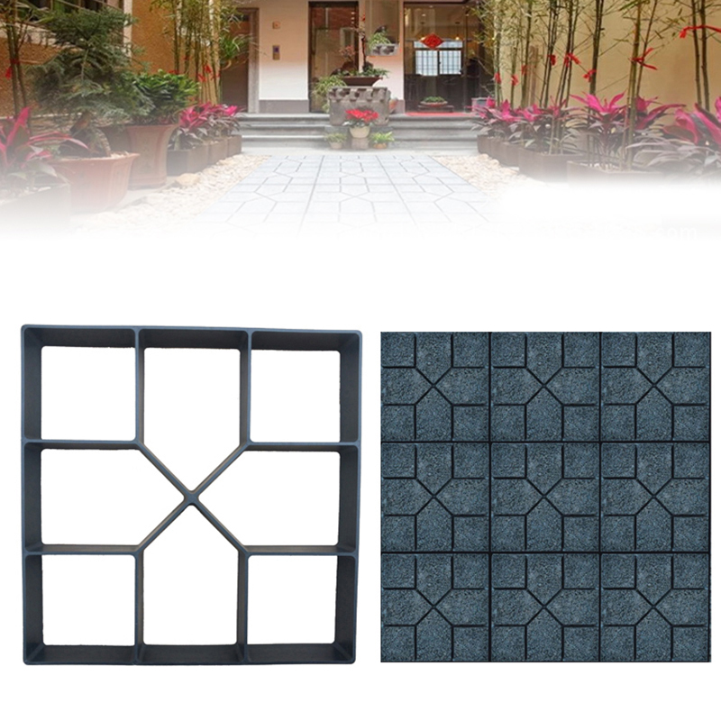 DIY Paving Mold Stepping Stone Pavement Driveway Patio Paver Path Maker Floor for Garden Yard Design 40*40*4cm